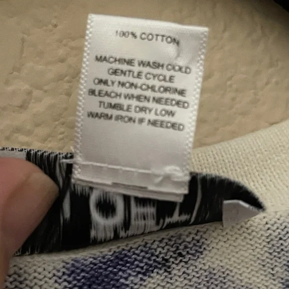 LOFT Blue and Cream Floral Women’s Button Up Cardigan 3/4 Sleeve Size XS - Picture 4 of 4